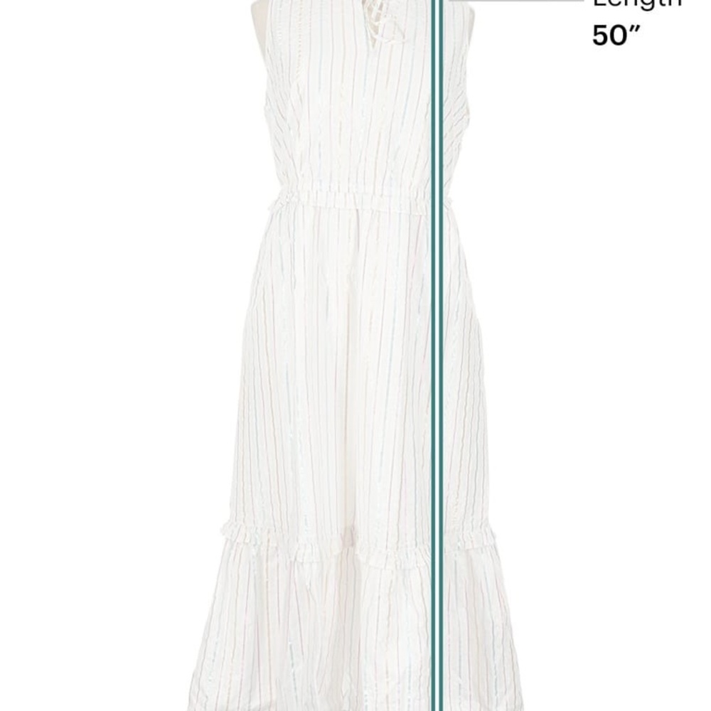 NWT J. Crew White Midi Dress with Subtle Stripes - Picture 2 of 6